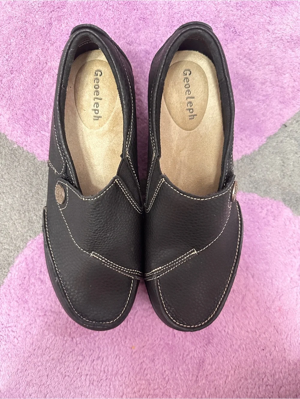 Geoeleph Black Women's Casual Slip-On Loafers